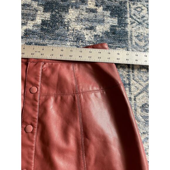 Free People Maisie Button-Front Vegan Mini Skirt Double Dare Boho Size 10 NEW - Picture 8 of 11